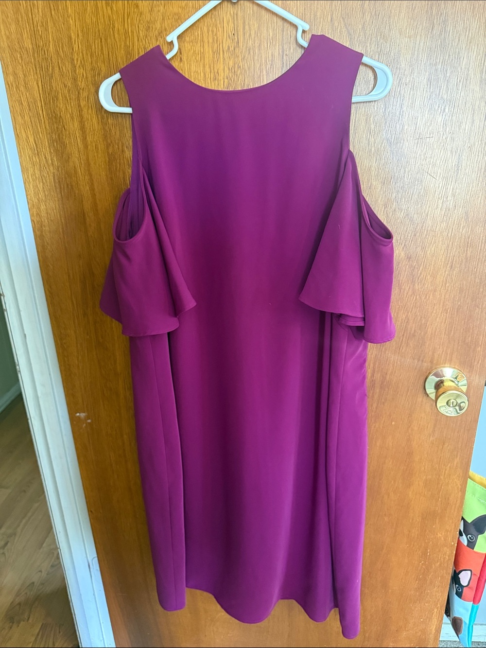 Ralph Lauren Cold-Shoulder Midi Dress in Deep Berry
